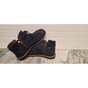 Born Womens Tarkiln Navy Suede Ankle Boots Size 8